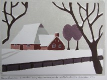 Houtdruk, kerstkaart 2019 15x20 cm