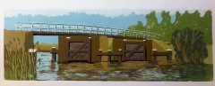 Sasbrug, houtdruk 15x30 cm