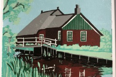 Houtdruk, Hoogeweg 4  15x15 cm